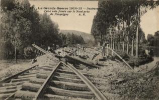 Picquigny, Pecquigny; Destruction of a railway track on the north nearby