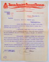 1930 A Triesti Általános Biztosító Társulat Magyarországi Igazgatósága által díszes fejléces papírra...