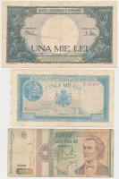 Románia 1943-1999. 10L-100.000L (10xklf) bankjegy T:III Romania 1943-1999. 10 Lei - 100.000 Lei (10xdiff) banknotes C:F