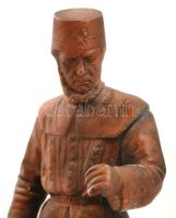 Jelzés nélkül: Bányász, festett spiáter, hiányos, kopott, m:24 cm