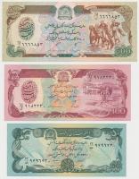 Afganisztán 1979-1991. 50A + 100A + 500A T:I Afghanistan 1979-1991. 50 Afghanis + 100 Afghanis + 500 Afghanis C:UNC