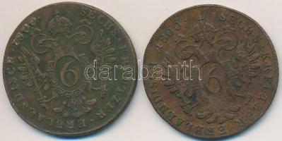 1800B+E 6kr Cu "I. Ferenc" (2x) T:2-,3