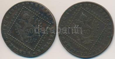 1807S+A 15kr Cu "I. Ferenc" (2x) T:2-,3 ph