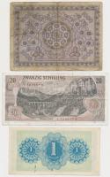 Ausztria 1922. 1000K + Szövetséges megszállás 1944. 1Sch + 1967. 20Sch T:III
Austria 1922. 1000 Kro...