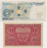 Lengyelország 1919. 1M + 1982. 1000Zl T:III,III-
Poland 1919. 1 Marka + 1982. 1000 Zlotyc C:F,VG
