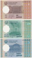 Tádzsikisztán 1999. 1D + 5D + 20D T:I Tajikistan 1999. 1 Diram + 5 Dirams + 20 Dirams C:UNC