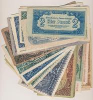 43db-os pengő bankjegy tétel, benne 1945. 50P, 1946. 10.000BP, 100.000BP, 1.000.000BP, 10.000.000BP,...
