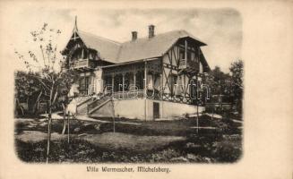 1910 Kisdisznód, Michelsberg, Cisnadioara; Villa Wermescher. Rajta Julius Wermescher levele / villa. Letter of Julius Wermescher on the backside