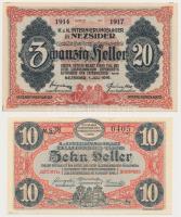 Nezsider / hadifogolytábor 1916. 10f "MS" arab sorozat és arab sorszám + 20f arab sorozat ...