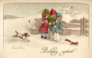 New Year, children, A.G.B. No. 3058. s: Pauli Ebner