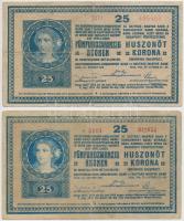 1918. 25K (2x) &quot;3101&quot; + &quot;3111&quot; mindkettő 3mm és hullámos hátlappal T:III,III-