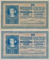 1918. 25K (2x) &quot;3009&quot; + &quot;3035&quot; mindkettő 3mm és sima hátlappal T:III