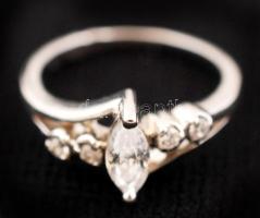 Ezüst(Ag) gyűrű cirkónia díszítéssel, jelzett, méret: 56, br: 3,9 g / silver ring