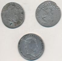 Vegyes: Ausztria 1674. 6kr Ag "I. Lipót" (2,73g) + Lengyel Királyság 1664A-T 6Gr Ag "...