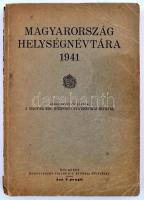 Magyarország helységnévtára 1941. Szerk. és kiad. Magyar Királyi Központi Statisztikai Hivatal. Bp., 1941, Hornyánszky Viktor Rt. Kicsit szakadt papírkötésben, egyébként jó állapotban.