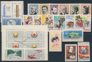 1965 3 klf önálló érték + 7 klf sor + 1 kisív 2 stecklapon