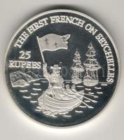 Seychelles szigetek 1993. "Első franciák Seychellen-hajó" 25R Ag T:PP