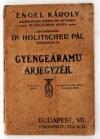 1910 Engel Károly Elektromos Szerelési Anyagok és Készülékek Gyára gyengeáramú árjegyzéke. Kicsit kopott papírkötésben, egyébként jó állapotban.