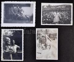 cca 1943 Kb 150 db vegyes családi és külföldi városképes fotót tartalmazó album, benne sok lovas fot...