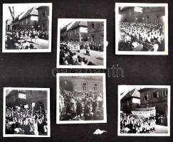 cca 1940 Szent Jobb körmenet a Budai Várban, a képeken Bukovinai telepesek felvonulása, határon túli...