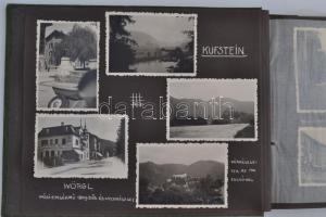 cca 1935 Ausztriai és svájci utazás képei. Közel 200 fotó szépen gyűjtve, feliratozva albumban kis o...