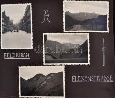 cca 1935 Ausztriai és svájci utazás képei. Közel 200 fotó szépen gyűjtve, feliratozva albumban kis o...