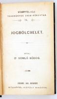 Colligatum. Somló Bódog: Jogbölcselet. Pozsony, 1901, Stampfel K. 62 p. illetve dr. Kovács Gábor: A szociálizmus. Pozsony, 1907, Stampfel K. 231 p. Korabeli félvászonkötésben.