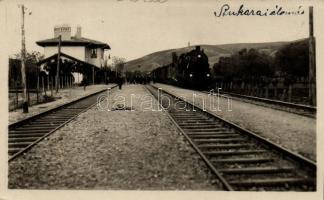 Ankara, Angora; railway station, arriving train, photo (worn edges)