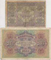 Bulgária 1917. 5L + 20L T:III,III-
Bulgaria 1917. 5 Leva Srebrni + 20 Leva Zlatni C:F,VG