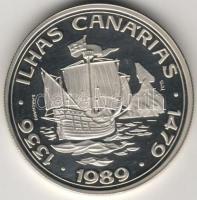 Portugália 1989. "Kanári szigetek-hajó" 100Esc Ag T:PP