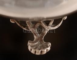 Ezüst (Ag.) fűszertartó, díszes lábakkal, jelzett, d: 5 cm, nettó 28,5 g