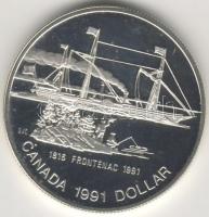 Kanada 1991. "Frontenac-hajó" 1$ Ag T:PP