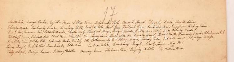 1902 Kassai diáklányok csoportképe, fotó kartonra kasírozva Cséri Henrik Kassai fényképész műtermébő...