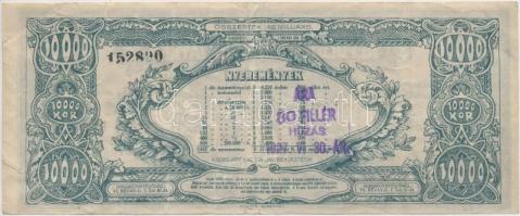 1926. "Magyar Sportrepülők Egyesülete - Repülők Tárgysorsjátéka - Dollár Sorsjegy", hátlap...