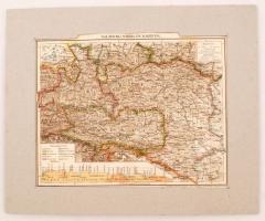 cca 1880 Salzburg, Stiria és Karintia térképe, 1:200000, Posner Károly és fia, paszpartuban, 21,5×27 cm