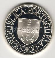 Portugália 1988. 100Esc Ag "Jóreménység foka-hajó" T:PP