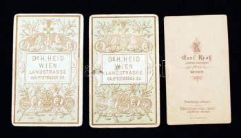 cca 1870-1900 Férfi portrék, keményhátú kabinetfotók dr. Heid és Karl bécsi műterméből, 3db, cca 11x...