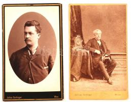 1878-1882 Férfi portrék, keményhátú kabinetfotók Julius Gertinger bécsi műterméből, 2db, cca 11x6cm