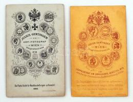 1878-1882 Férfi portrék, keményhátú kabinetfotók Julius Gertinger bécsi műterméből, 2db, cca 11x6cm