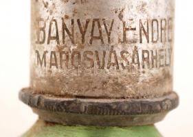 1,5 literes zöld szódásüveg, fejjel, sérülésekkel, m: 28 cm