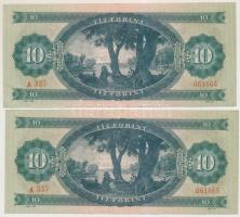 1969. 10Ft (2x) sorszámkövetők T:I-,II