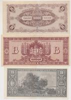 1946. 10.000BP-1.000.000.000BP (6xklf) teljes B.-Pengő sor, az 1.000.000.000BP-őn kézzel írt utólago...