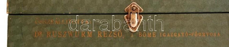 Dr. Bayer és Társa elsősegély készlet, összeállította Dr. Ruszwurm Rezső, a BÖME igazgató-főorvosa, ...