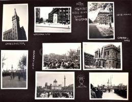 1938 Budapest Eucharisztikus Kongresszus. 25 db feliratozott fotó a kongresszus mozgalmas eseményeiről 3 albumlapon.