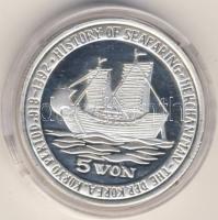 Észak-Korea 1999. "Tengerészet története-hajó" 5W Ag T:PP