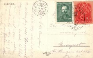 Losonc, Lucenec; Okresny úrad / regional hall (csehszlovák és magyar bélyeggel, visszatért bélyegzés...