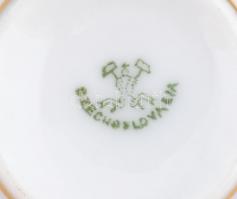 Pirkenhammer mokkás csésze és alj, matricás, jelzett, hibátlan