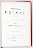 Berzsenyi Dániel versei. Szerk.: Toldy Ferenc. Pest, Heckenast, 1860. Sérült gerincű díszes, aranyoz...