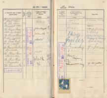 1916 Bp., A buapesti királyi magyar tudományegyetem által kiadott leckekönyv sok érdekes aláírással(...