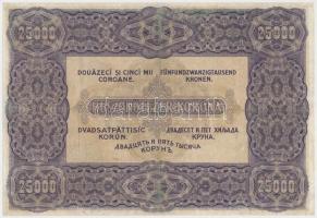 1922. 25.000K "Orell Füssli Zürich" piros sorozat- és sorszámmal, gyapjúrostokkal T:restau...